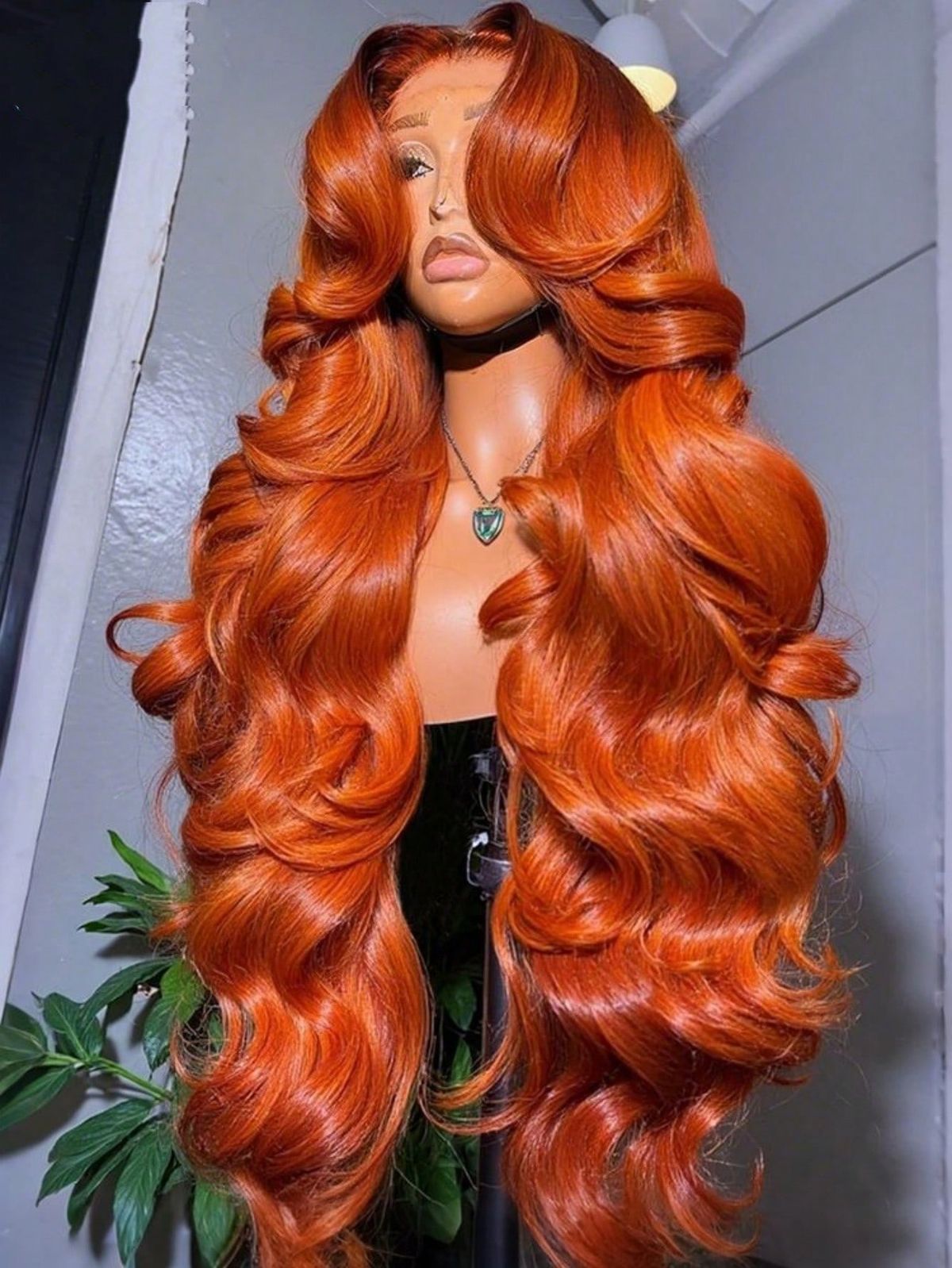 EMBER – 32” Dark Orange Lace Front Wig